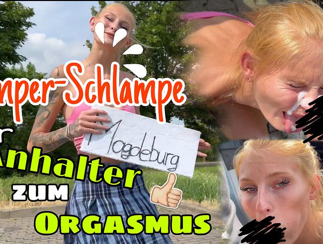 Tramper-Schlampe per Anhalter zum Orgasmus